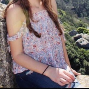 American Eagle Off the Shoulder Floral Top